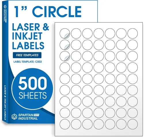 Vista 19 de Etiquetas circulares de 0.75" para láser y inyección de tinta, Spartan
