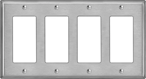 Vista 11 de BESTTEN [Paquete de 5] Placa de pared de metal decorativa con película protectora, cubierta de interruptor decorativa resistente a la corrosión
