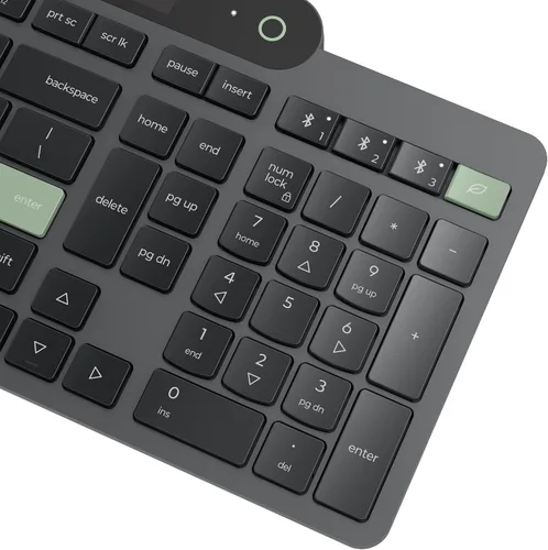 Vista 15 de Lenovo 800 Teclado Bluetooth Autocargable, Utiliza Luz Ambiental para la Carga, Bluetooth 5.1, Soporta 3 Dispositivos, Sin Batería, Inalámbrico, Gris
