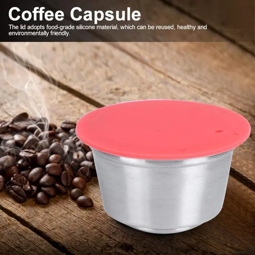 Vista 7 de FDIT Taza de cápsula de café recargable reutilizable de acero inoxidable apta para cafetera Gusto compatible con el juego de cápsulas de café Gusto