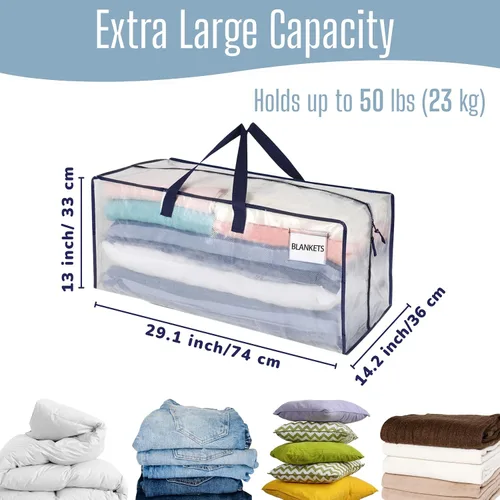 Vista 9 de VENO Paquete de 6 bolsas de mudanza resistentes con correas de mochila, cremalleras y asas, bolsas de embalaje extragrandes para artículos