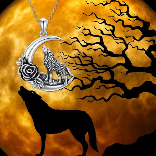 Vista 5 de Dorunmo Rabbit BunnyButterflyMonkeyOwlWolfFairyPawRose Pendant Necklace 925 Sterling Sliver Animal Jewelry Gift for Women Girls Friend