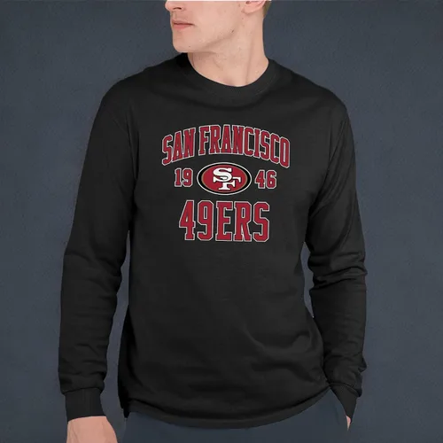 Vista 3 de Hybrid Sports NFL - San Francisco 49ers - Established - Camisa de manga larga para hombre y mujer, talla L, color negro