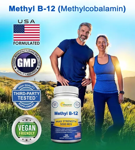 Vista 4 de Vitamina B12 - Suplemento de 5000 MCG con metilcobalamina (metil B-12) - 120