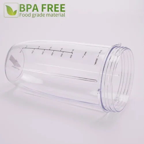 Vista 5 de [Actualización] Paquete de 2 vasos de licuadora de repuesto de 32 onzas con tapa abatible compatible con licuadora NutriBullet 600 W/900 W