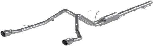 Vista 9 de MBRP S5146BLK Negro Recubierto 2 1/2" Doble Split Trasero Cat Back a través de Stock Bumper negro (Black Coated)