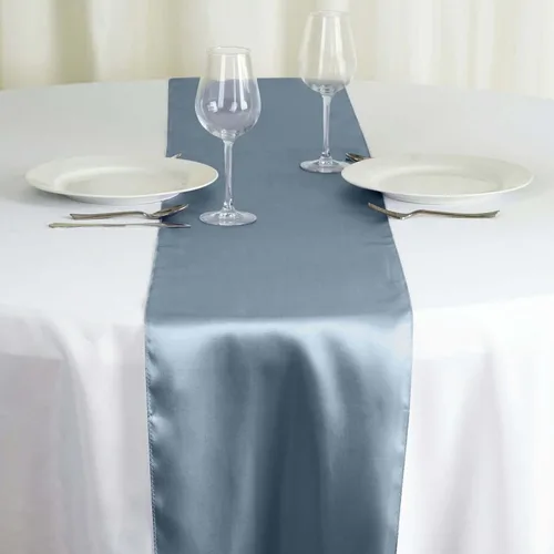 Vista 7 de Efavormart - 5 piezas de camino de mesa de satén de alta calidad para bodas, fiestas de cumpleaños, ajuste rectangular y mesa redonda, 12 x 108