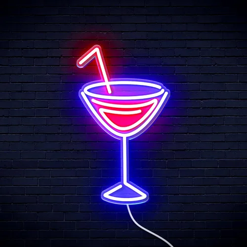 Vista 9 de AdvPro Seco Martini Flex Silicona LED Neon Sign - Azul - st16s32-fnu0207-b