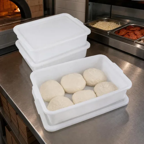 Vista 7 de Paquete de 3 cajas para probar masa de pizza, caja para probar masa de pan y contenedor de masa con tapa, libre de BPA Cajas de levantamiento