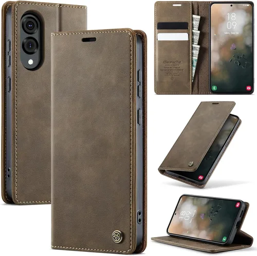 Vista 67 de Funda tipo cartera para Samsung Galaxy Z Fold 7 de piel con tarjetero y función atril, cierre magnético, bloqueo RFID, TPU a prueba de golpes, Negro