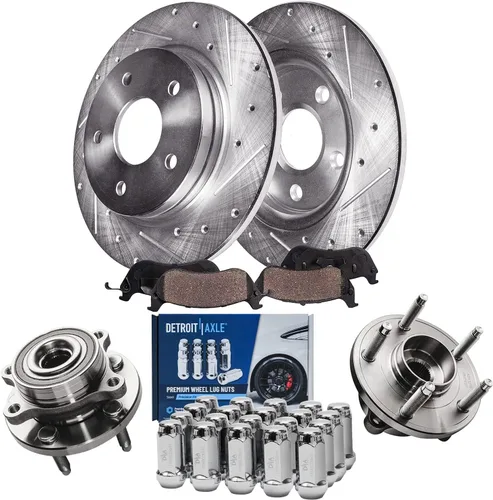 Vista 76 de Detroit Axle - 4 rotores de freno para Chevrolet Cruze 2014 2015 [modelos de motores de gas] Rotores de freno de disco perforados y ranurados