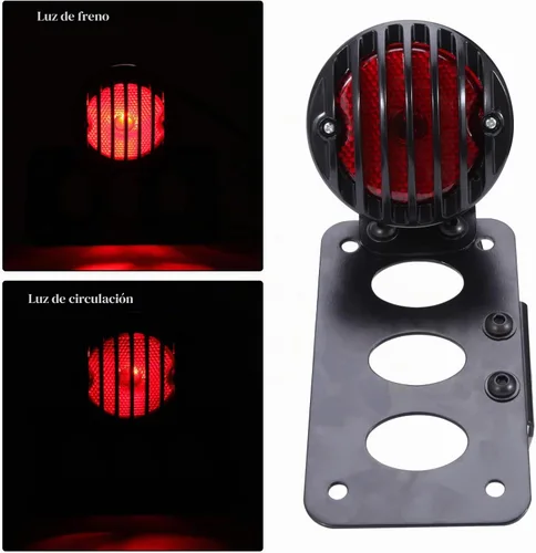 Vista 5 de Rich Choices - Luces traseras de motocicleta con soporte lateral para matrícula, luces de freno integradas, luz de stop, impermeables, de aluminio