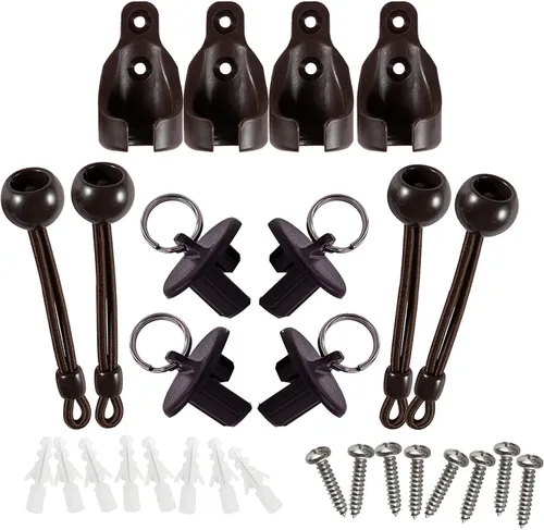 Vista 12 de Kit de bungee + tapas finales, soportes de montaje universales de repuesto para persianas enrollables exteriores e interiores (beige, 1 unidad)