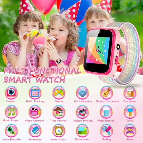 Vista 2 de Vakzovy Reloj inteligente para niños, regalo para niñas de 6 a 8 años, con cámara de video, música, audiolibros, relojes para niñas de 8 a 10 años