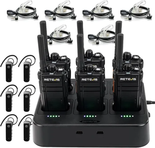 Vista 17 de Retevis RB37 Radios comerciales bidireccionales Bluetooth con auriculares