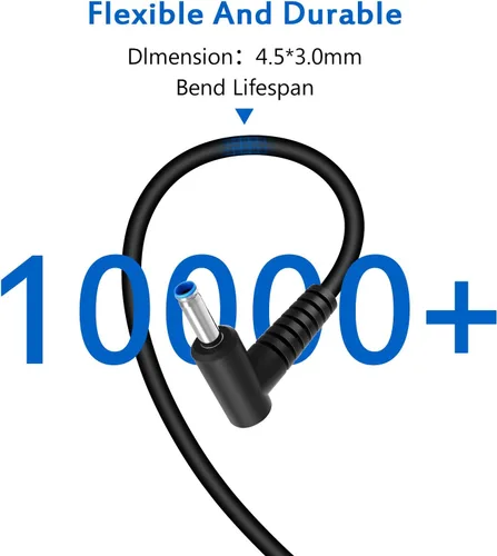Vista 4 de Cargador compatible con computadora portátil HP 65W 45W Adaptador de energía punta azul inteligente