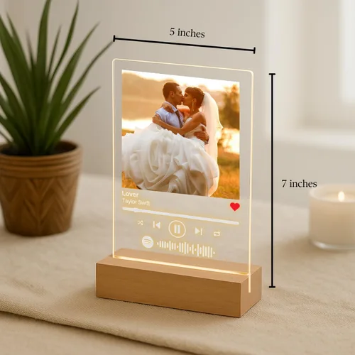 Vista 3 de Placa de Música Personalizada - Placa de Canción Acrílica Personalizada Letrero de Música Personalizado Regalo de Foto Regalo de Celebración