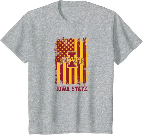 Vista 6 de Camiseta patriótica de Iowa State Cyclones con la bandera estadounidense, Blanco