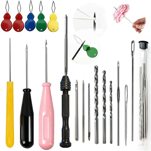 Vista 14 de Kit de 11 Piezas de Agujas para Velas, Herramienta de Inserción de Mecha Moldes Aguja Perforadora con Gancho con Ojo, Aguja para Mechas de Velas