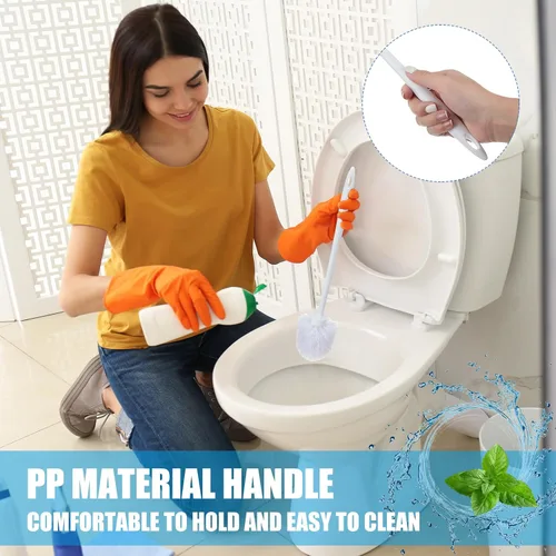 Vista 6 de Tioncy 15 cepillos de inodoro de 14.2 pulgadas para uso comercial, resistente, limpiador largo para suministros de limpieza de baño