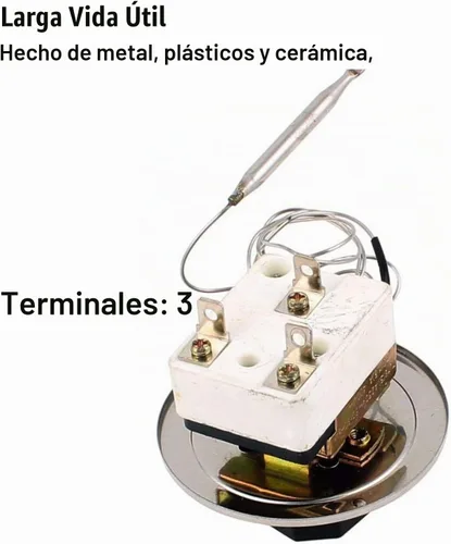 Vista 7 de tooloflife - 2 interruptores de control de temperatura AC 250V 16A 122-572 °F, interruptor de termostato capilar universal, control de temperatura