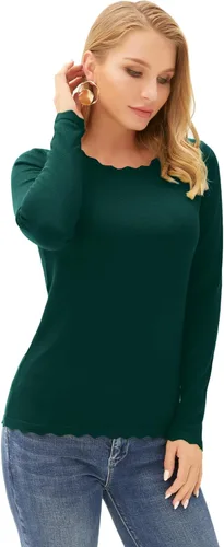 Vista 5 de GRACE KARIN - Blusa estilo suéter sin botones altamente elástica de manga larga para mujer