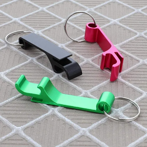 Vista 3 de Juego de 6 llaveros coloridos de aluminio para abrebotellas de metal para hombres (Fuschia)