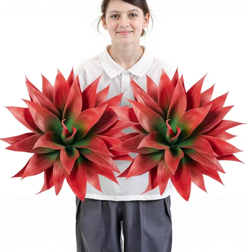 Vista 12 de Velener Plantas artificiales de agave falsas, Plantas suculentas falsas para decoración de habitaciones, tallos de plantas de agave sintético sin