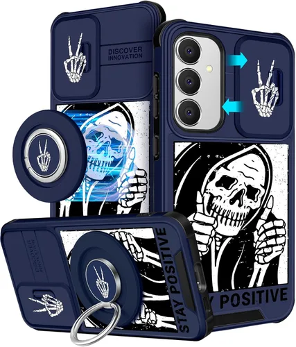 Vista 37 de Funermei Funda para teléfono Samsung Galaxy A15 5G - [2 en 1] Funda para teléfono de mujeres lindas chicas, diseño femenino de mariposa negra