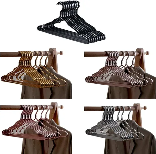 Vista 5 de Perchas de ropa de aleación de aluminio 10 piezas no deformado perchero