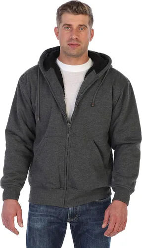 Vista 8 de Gioberti Chaqueta con capucha de forro polar suave y pesado para hombre Negro