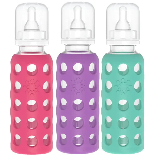 Vista 39 de Lifefactory Biberón de vidrio sin BPA Funda protectora de silicona Paquete de 2 de 4 onzas melón, plátano