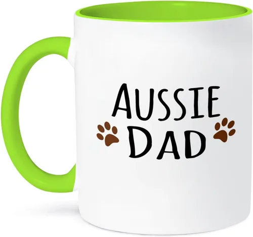 Vista 9 de 3dRose Taza Aussie Dog Dad de 11 onzas, color negro