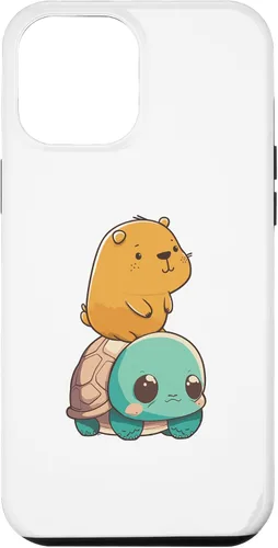 Vista 6 de Funda para iPhone 15 con diseño de tortuga y conejillo de indias para hombres, mujeres y niños