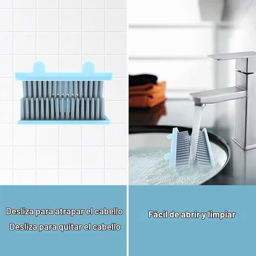 Vista 4 de Atrapapelos, Colector de Cabello Reutilizable para Pared de Ducha, Trampa de Cabello para Protector de Drenaje, Atrapapelos de Silicona para Baño