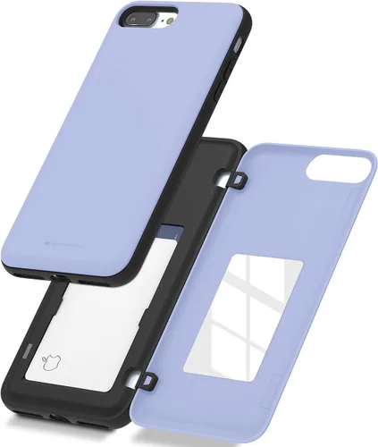 Vista 28 de GOOSPERY Funda para iPhone 8 Plus, iPhone 7 Plus con tarjetero y protector de doble capa, color negro