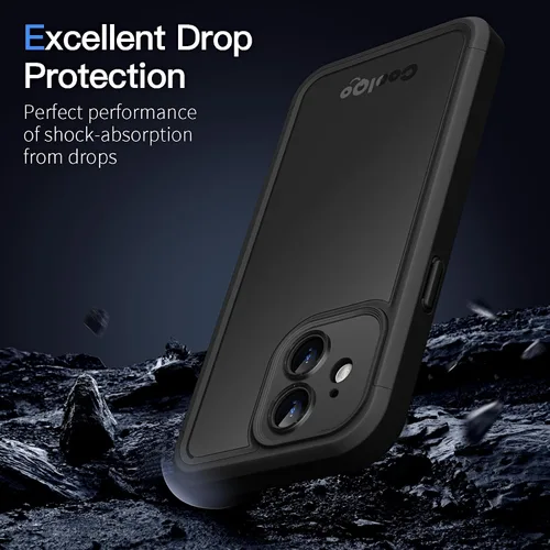 Vista 5 de COOLQO Funda magnética para iPhone 12, doble capa mate resistente a los arañazos, color negro