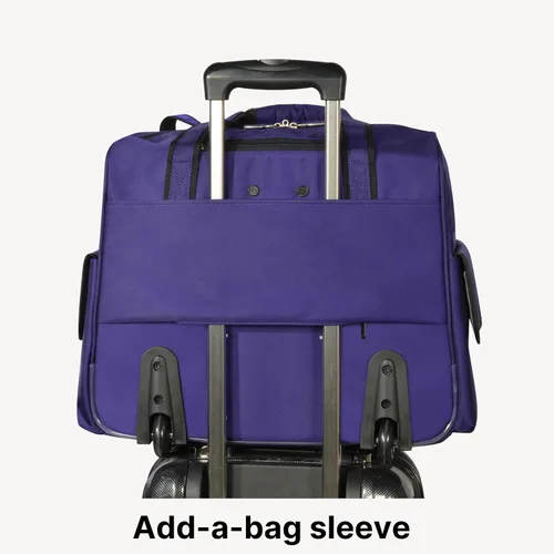 Vista 8 de Olympia Deluxe - Maleta de equipaje con ruedas, NegroVioleta, Overnighter rodante de moda de lujo