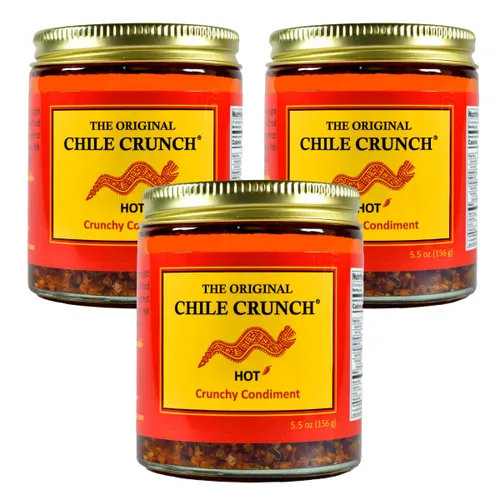 Vista 20 de CHILE CRUNCH - Condimento Crujiente Picante de Chipotle - Chiles Asados Totalmente Naturales, Salsa Crujiente de Ajo y Cebolla - Vegano, Sin Gluten