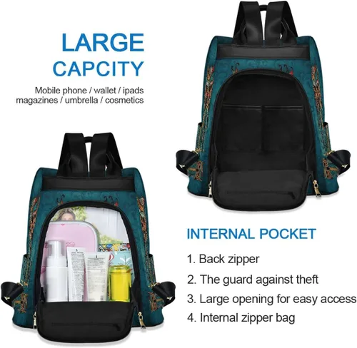 Vista 5 de ALAZA Mochila antirrobo para mujer, mochila de hombro a la moda, Multicolor 11