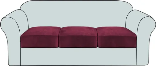 Vista 32 de Funda de cojín elástica de terciopelo, funda de felpa para asiento de sofá, protector de muebles antideslizante para silla/sofá biplaza/sofá
