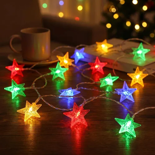Vista 11 de ITICdecor Guirnalda de luces de flores de 15 pies, 30 luces LED de hadas de Navidad con pilas, para interiores y exteriores, iluminación