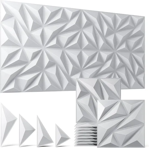 Vista 7 de Paquete de 16 Paneles de Pared 3D para Decoración de Pared Interior, 11.8'' x 11.8'' Paneles de Pared Decorativos, Paneles de Pared de Acento