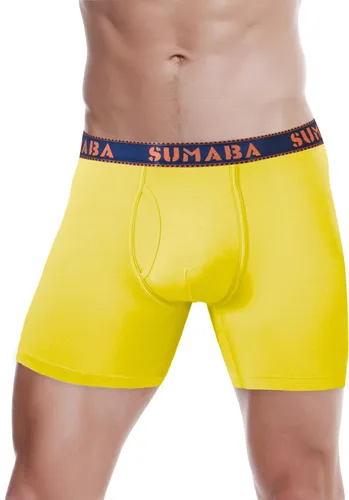 Vista 11 de SUMABA Calzoncillos tipo bóxer de pierna larga para hombre, con bolsa que no se suben para hombre 1 paquete: verde militar02
