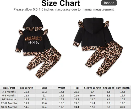 Vista 7 de PATPAT Baby Girl Outfits Long Sleeve Pullover Sweatshirt Fall Winter Baby Clothes