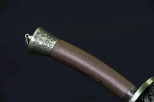 Vista 8 de Espada ancha china de acero doblado de Damasco de 39 pulgadas dinastía Qing Dao Kung Fu Sharp Sword Knight Machete
