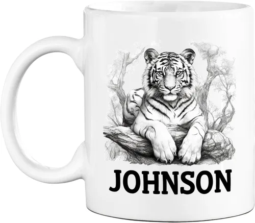 Vista 24 de Taza de café con nombre personalizado de oso de 11 y 15 onzas, taza de cerámica blanca con dibujo a lápiz de oso personalizado, regalo para niños