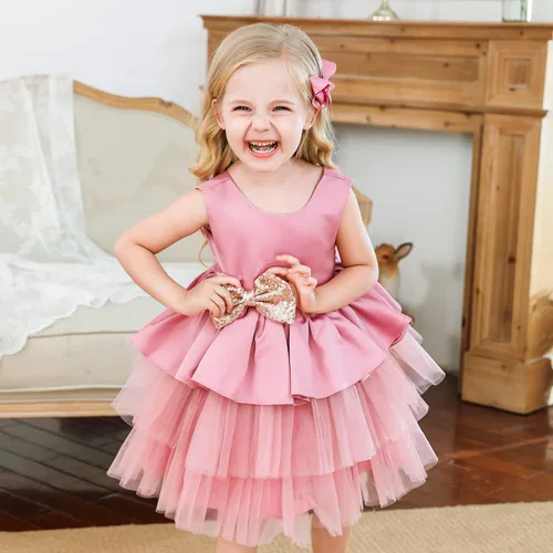 Vista 2 de NNJXD Baby Girl Princess Dress Bowknot Sequins Dresses