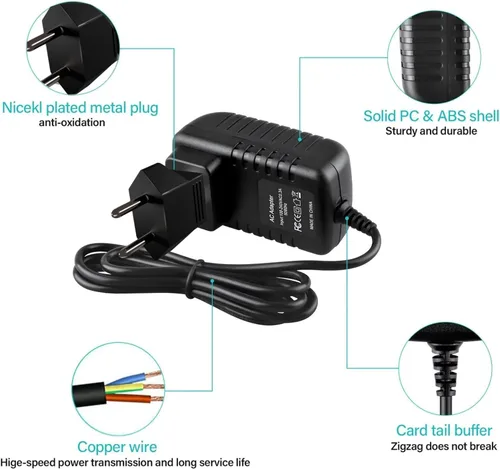 Vista 3 de Guy-Tech Adaptador de 6V CA/CC compatible con # S004LU0600045 1211 H 1212 F S004LU0600060 S004LU06000060 Motorola Baby Monitor AT&T VTech Phone 6VDC