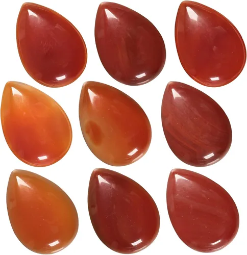 Vista 16 de rockcloud Paquete de 10 piedras planas de cabujón en forma de lágrima para la fabricación de joyas, piedras planas de cristal natural para proyectos